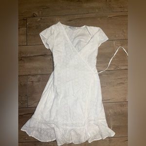 Favlon brand white eyelet wrap dress
